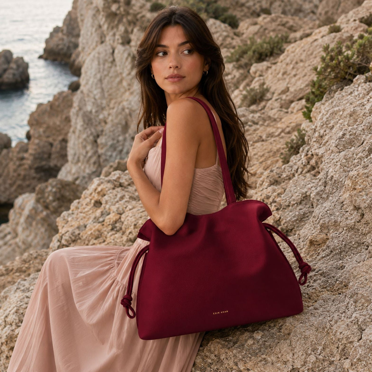 Large Emma Laptop Tote - Cherry Red