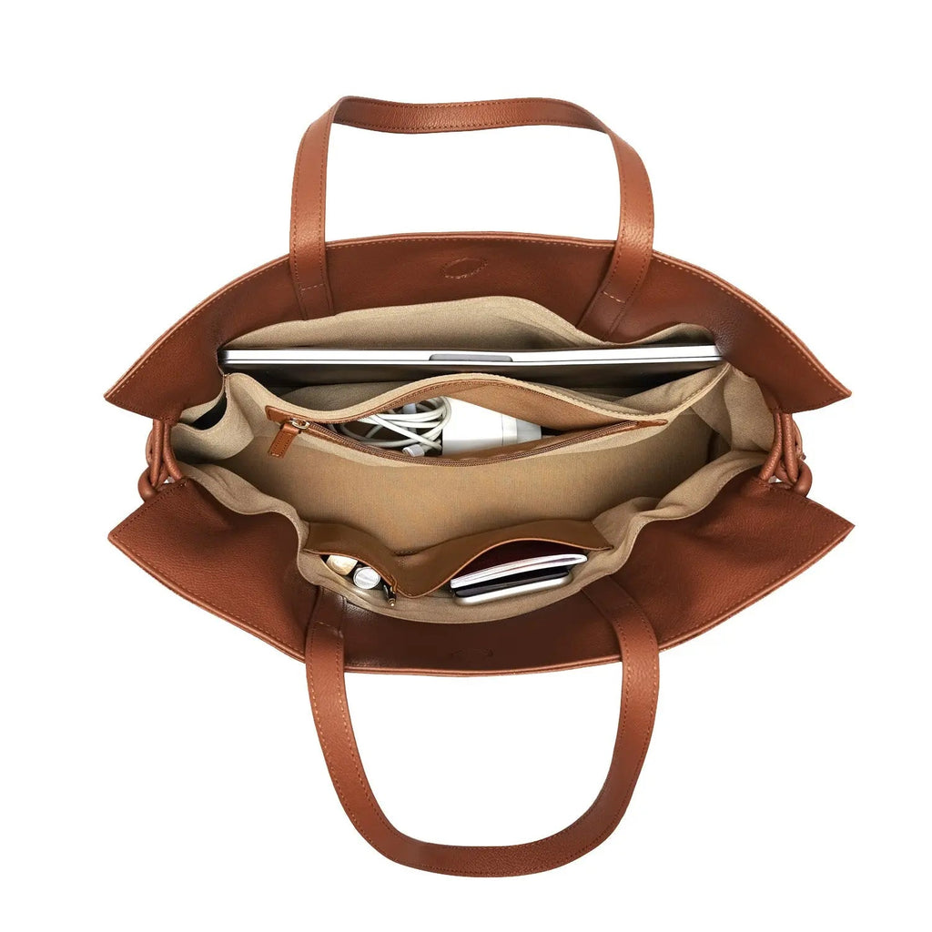 Large Emma Laptop Tote - Tan