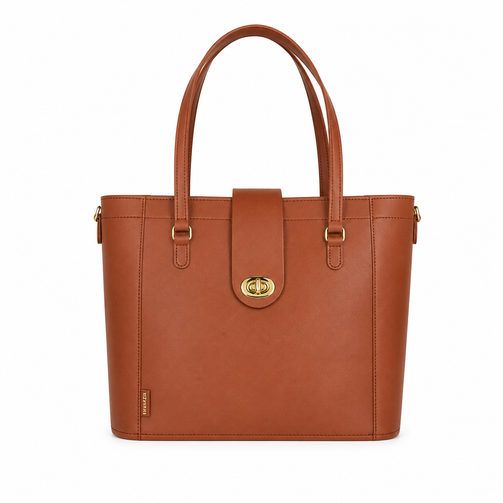 Leather Mini Twist Lock - Tan