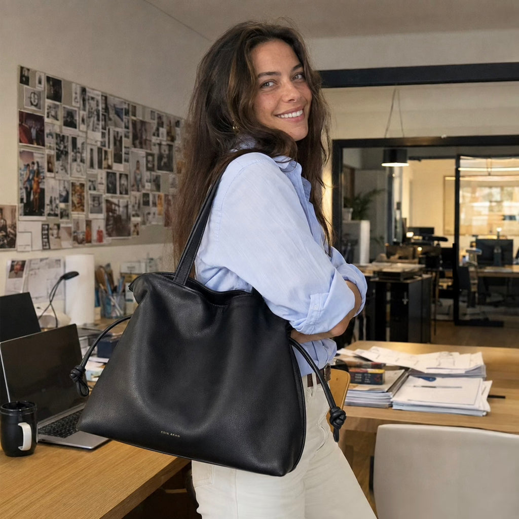 Large Emma Laptop Tote - Black