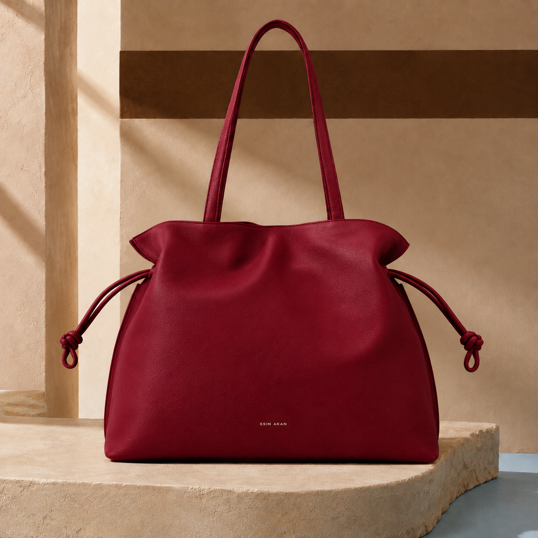 Large Emma Laptop Tote - Cherry Red