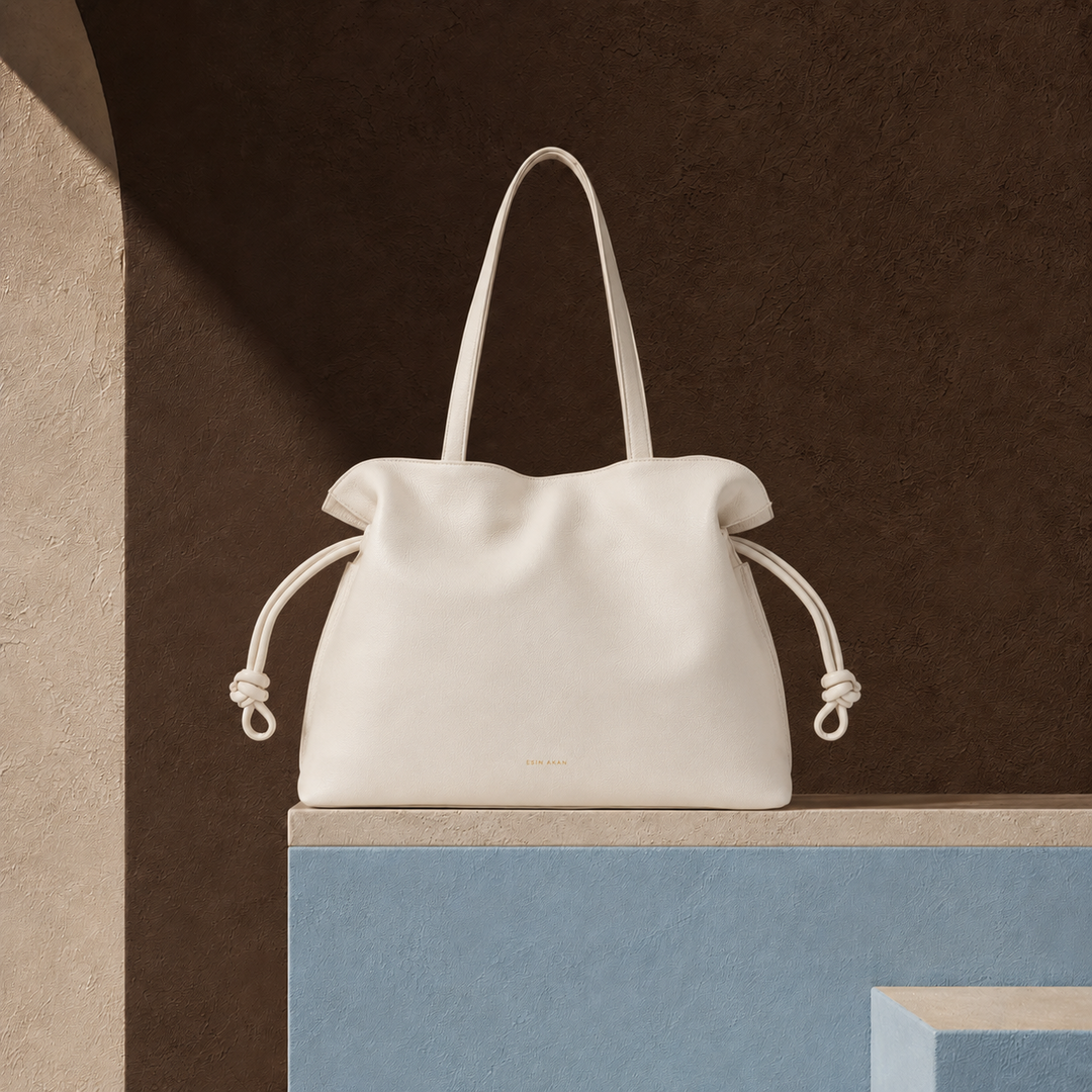 Large Emma Laptop Tote - White