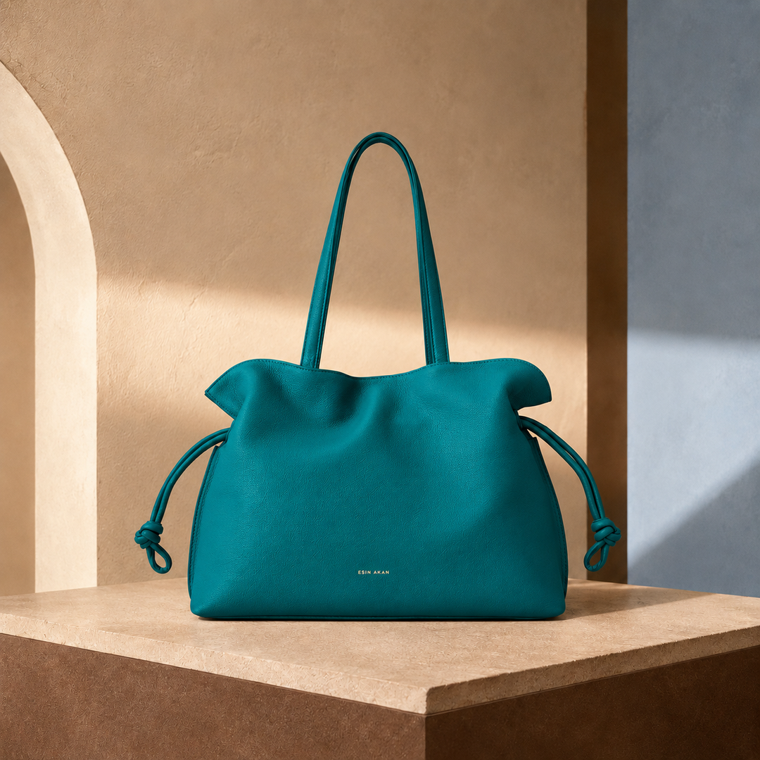 Large Emma Laptop Tote - Teal