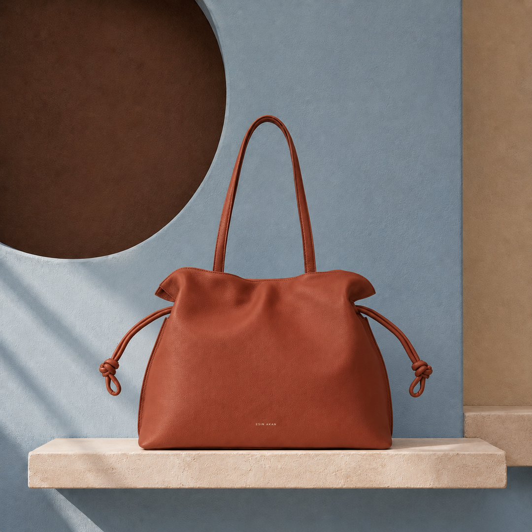 Large Emma Laptop Tote - Tan