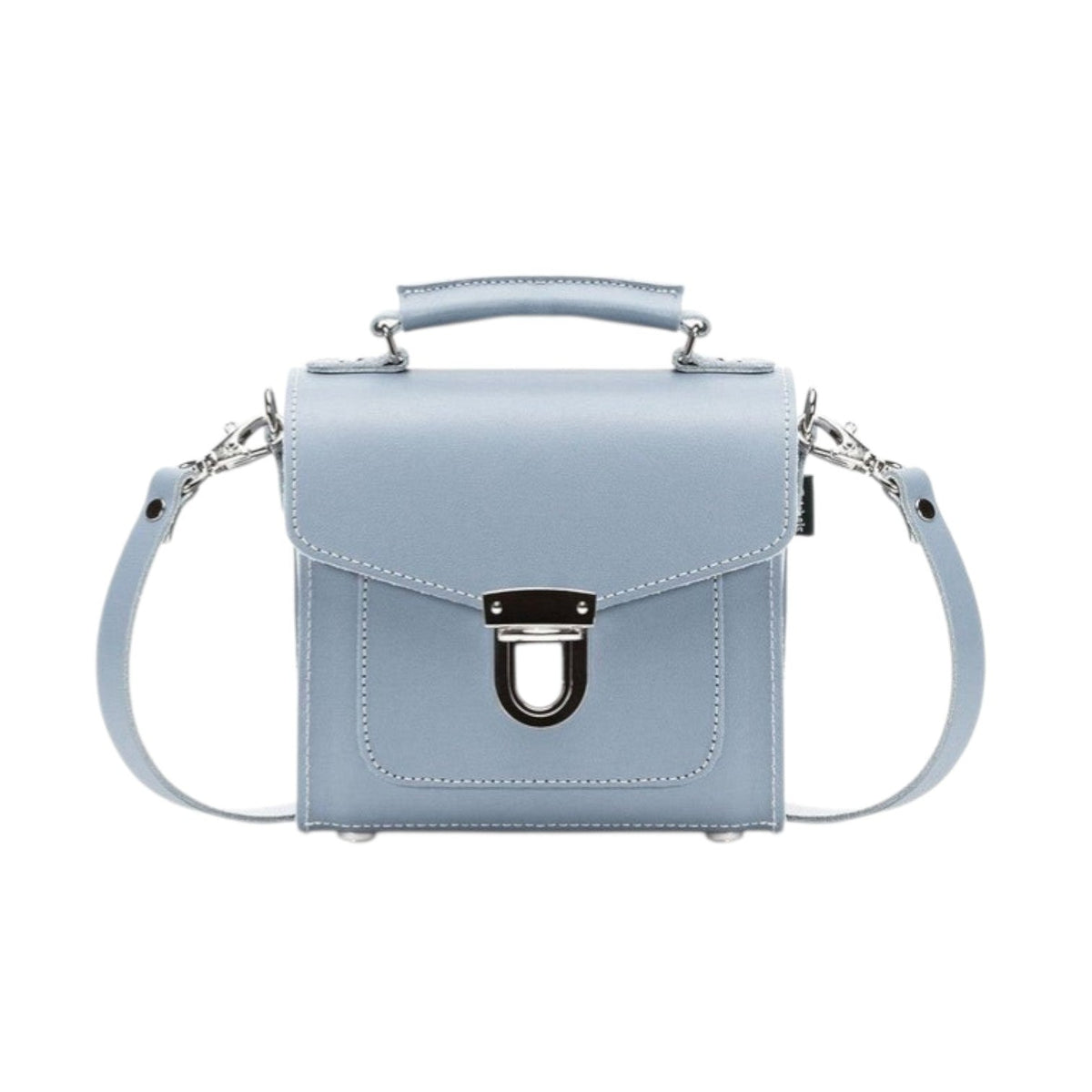 Handmade Leather Sugarcube Handbag - Lilac Grey