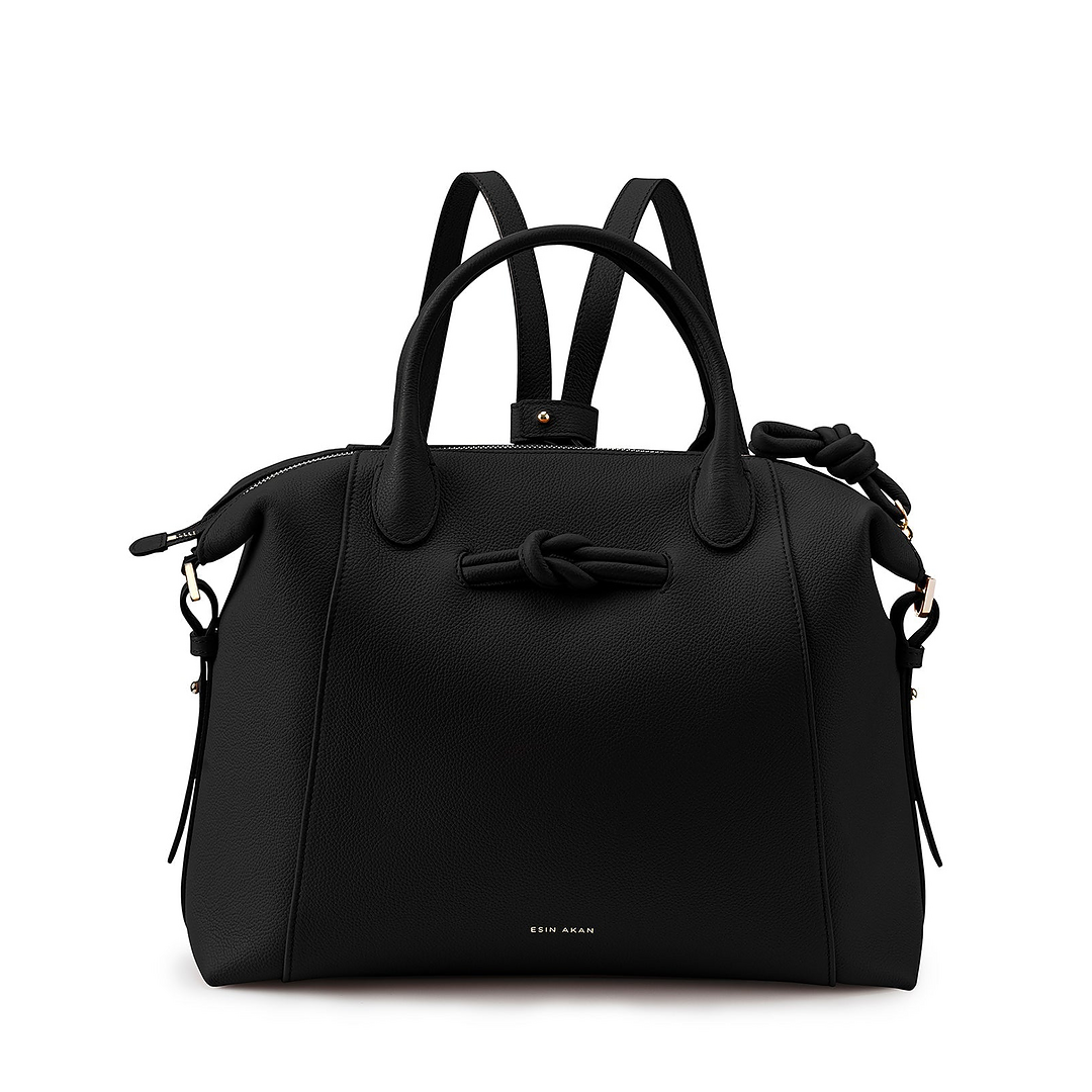 Wimbledon Leather Laptop Backpack - Black