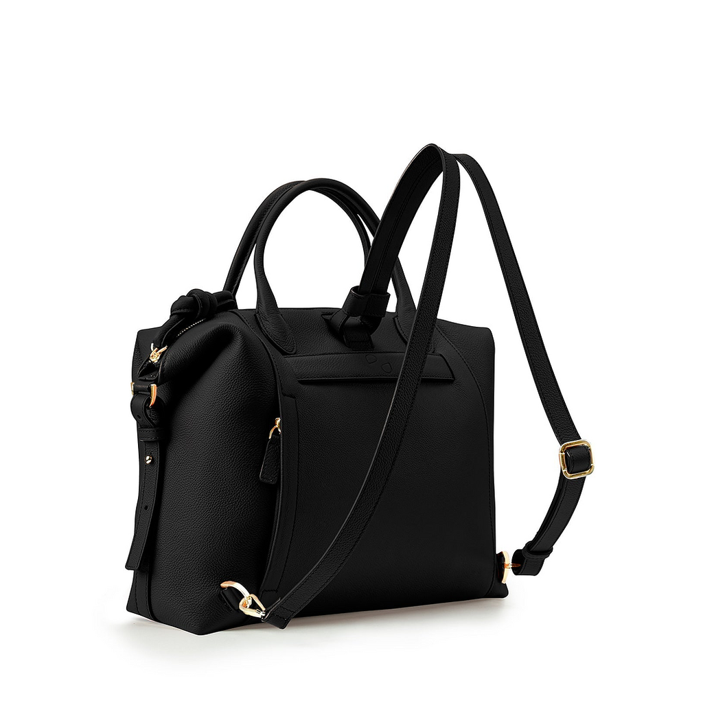 Wimbledon Leather Laptop Backpack - Black