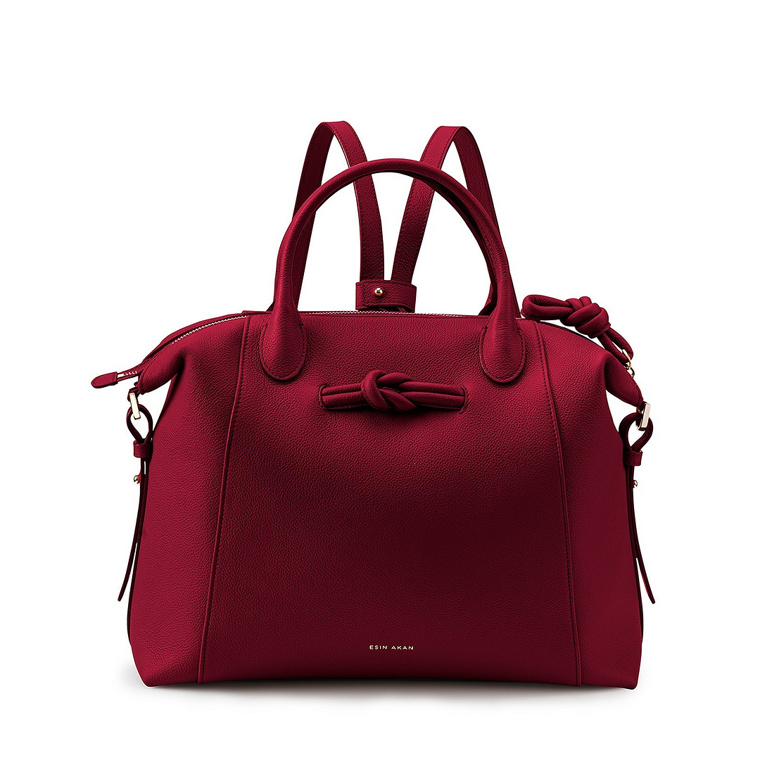 Wimbledon Leather Laptop Backpack - Cherry Red
