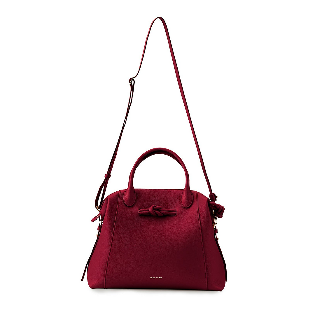 Wimbledon Leather Laptop Backpack - Cherry Red