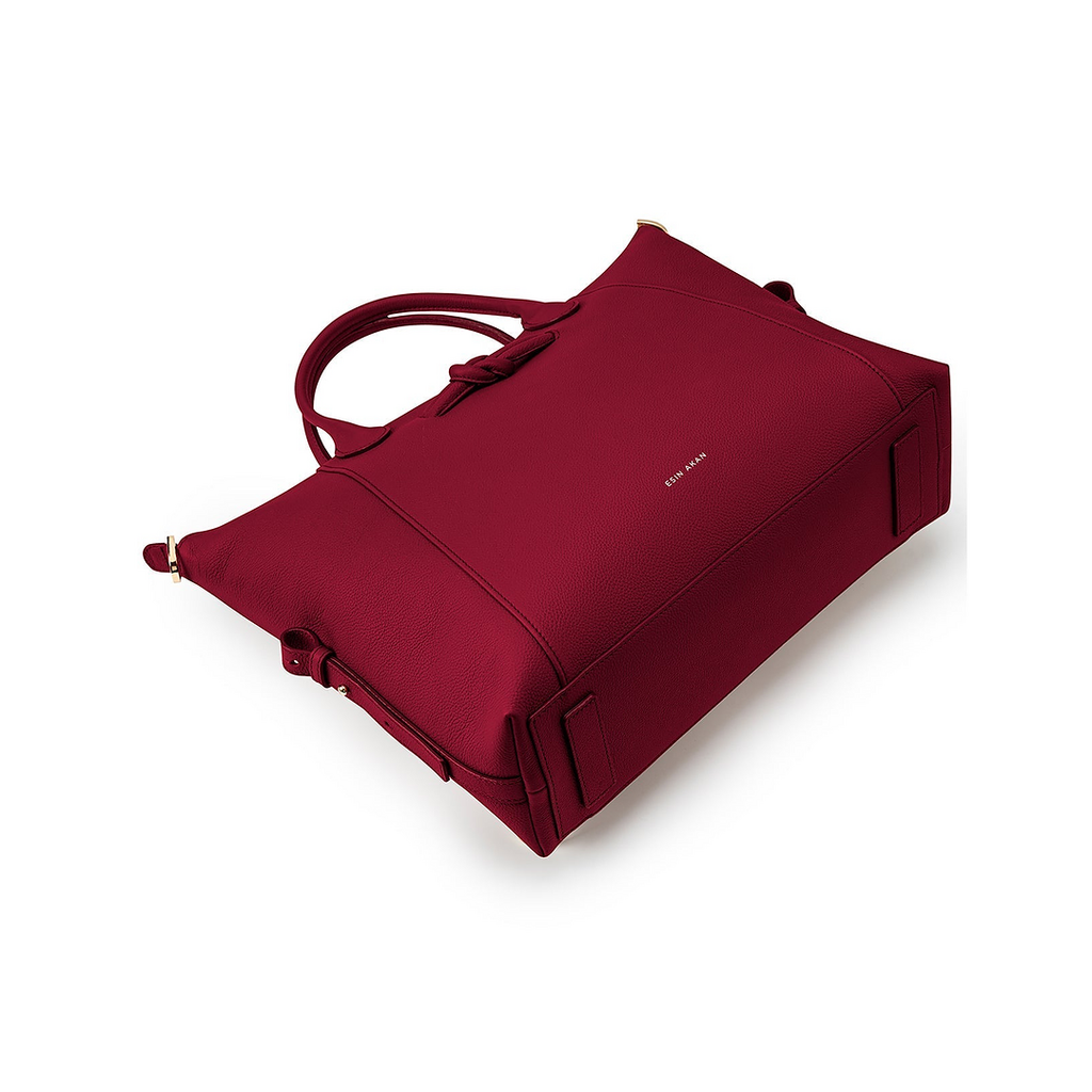 Wimbledon Leather Laptop Backpack - Cherry Red