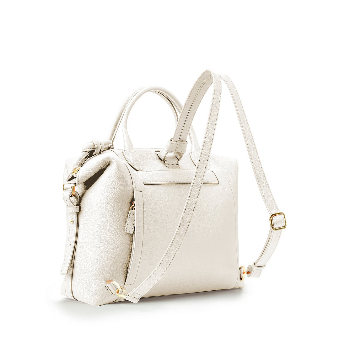 Wimbledon Leather Laptop Backpack - White