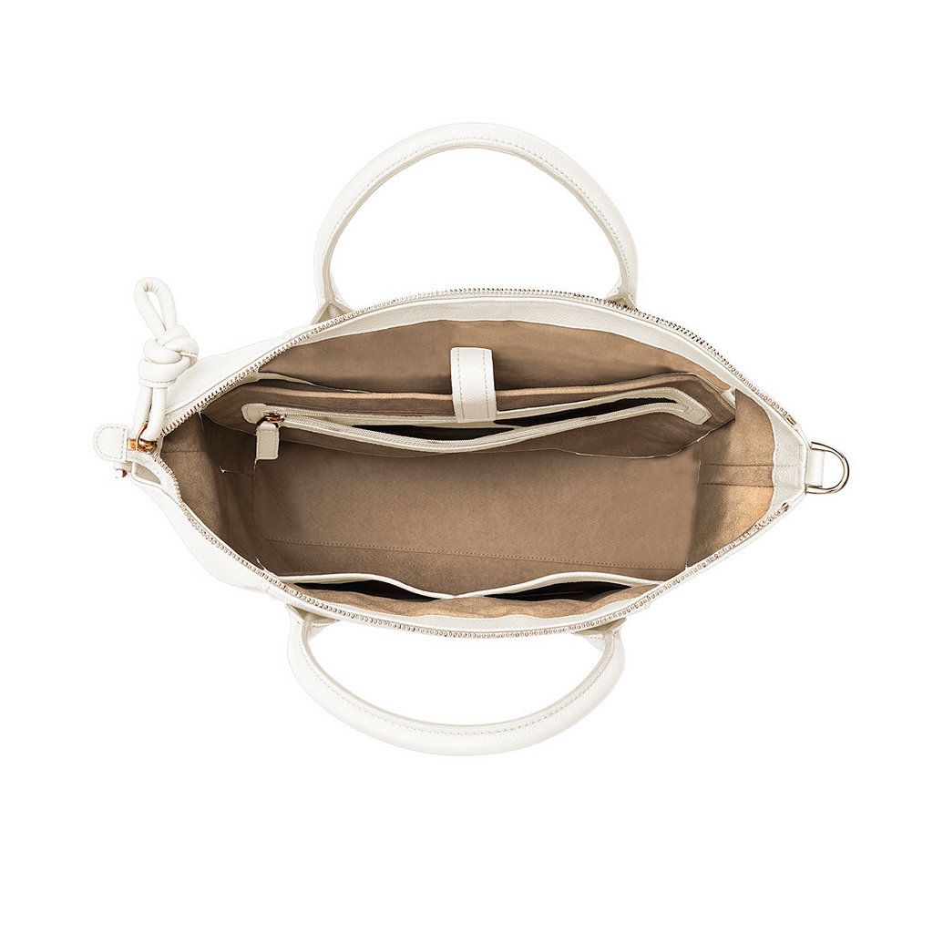 Wimbledon Leather Laptop Backpack - White