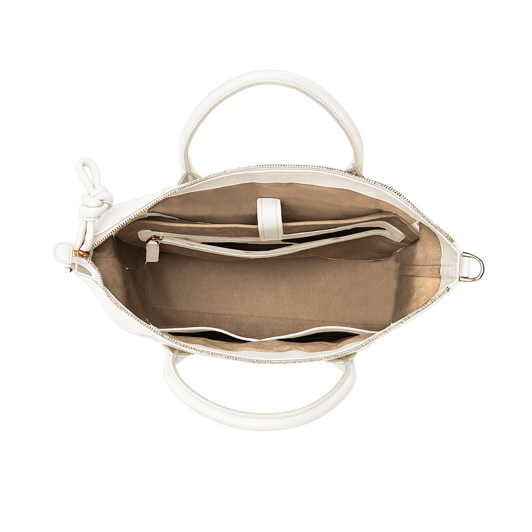 Wimbledon Leather Laptop Backpack - White