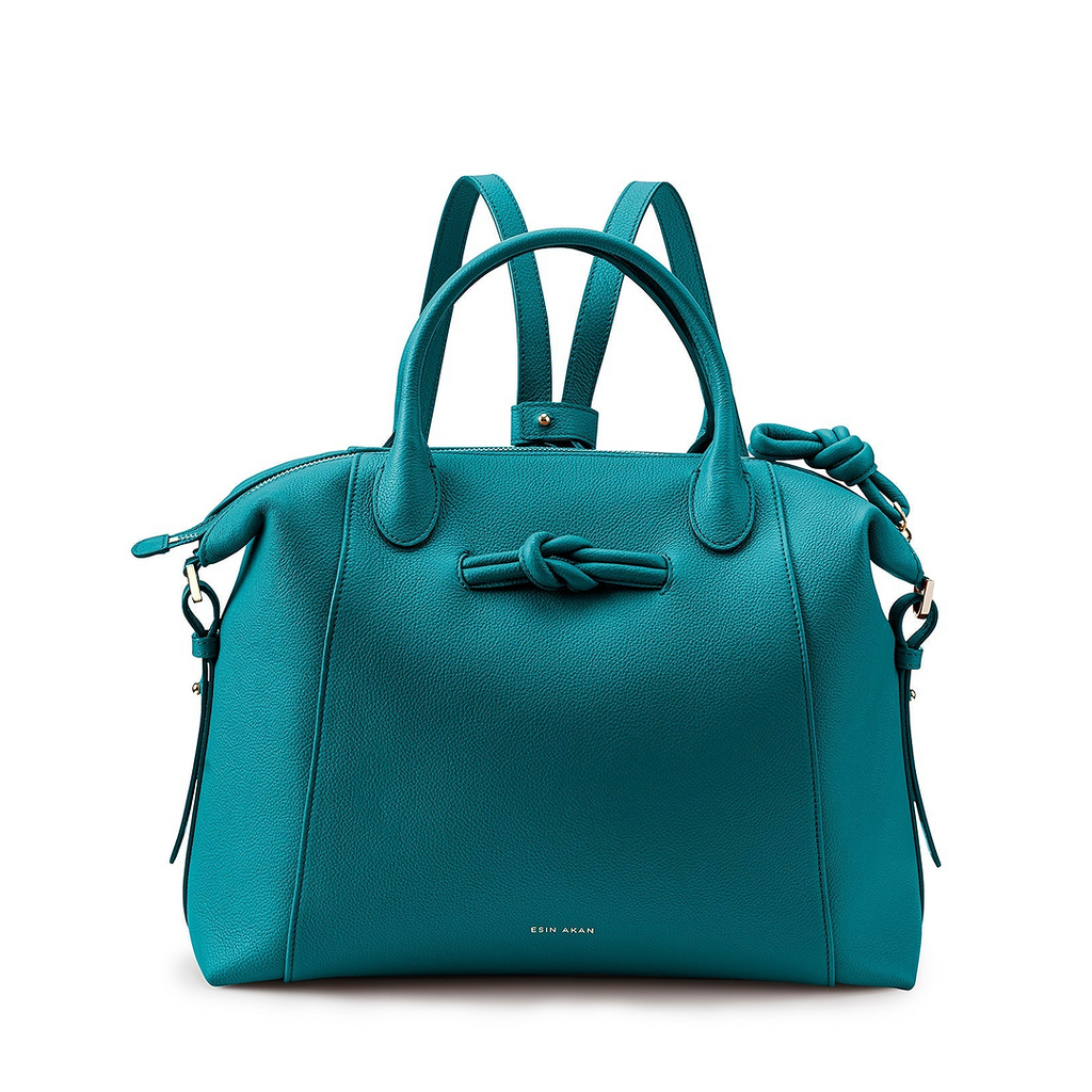 Wimbledon Leather Laptop Backpack - Teal