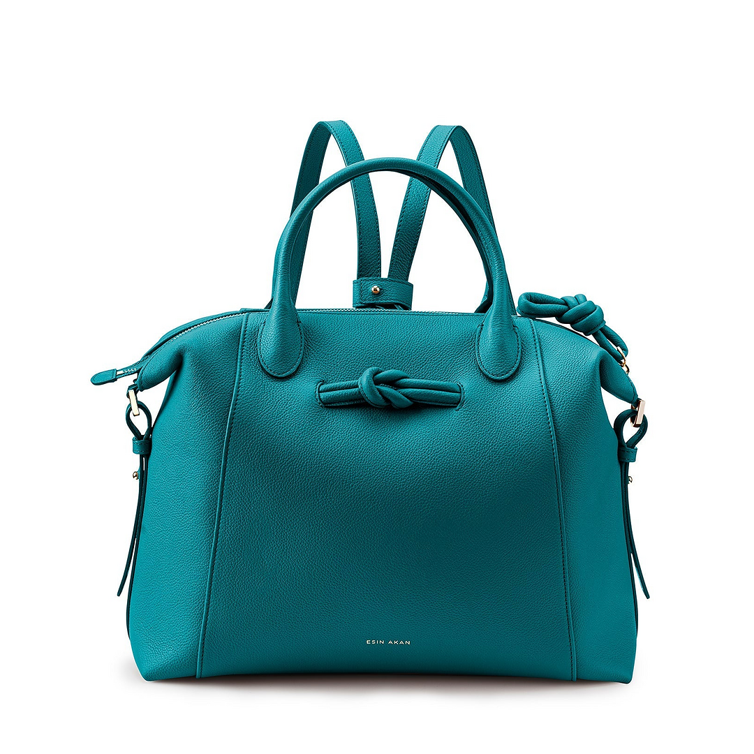 Wimbledon Leather Laptop Backpack - Teal