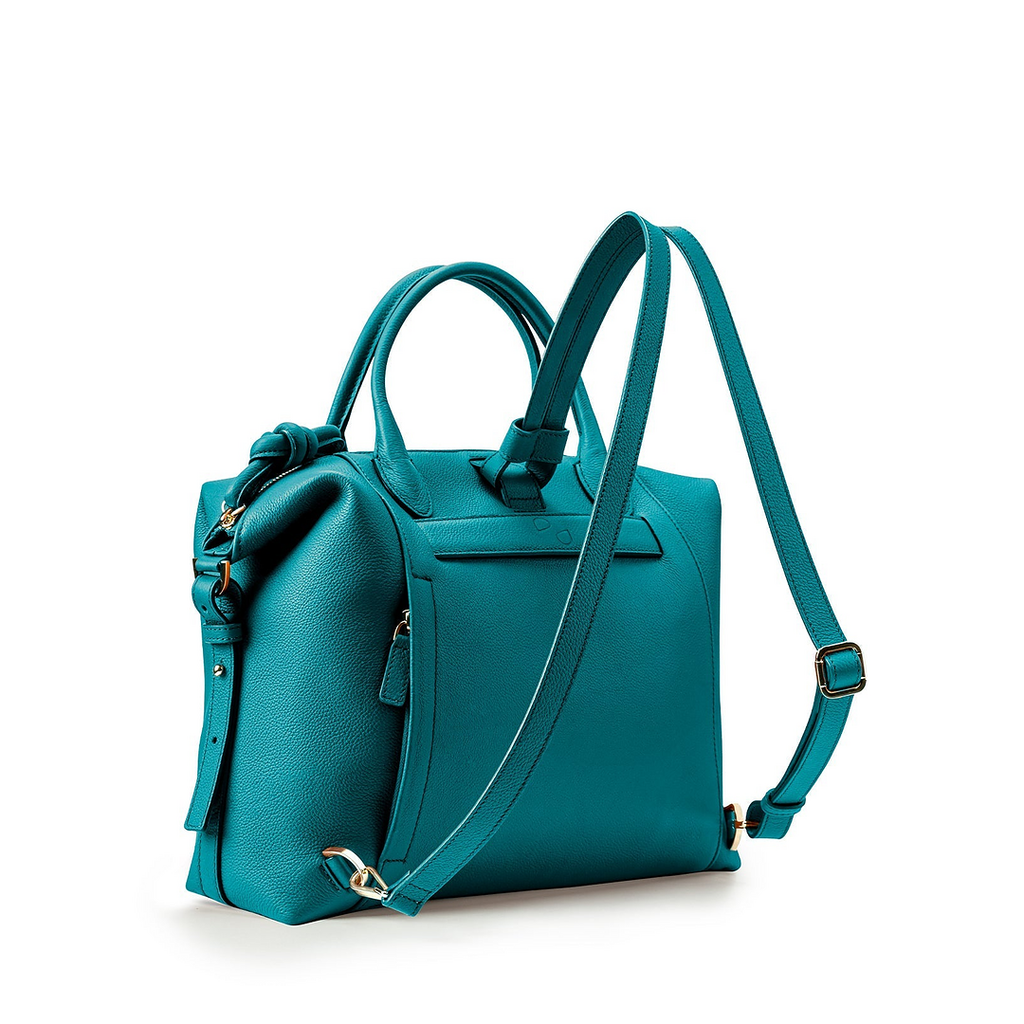 Wimbledon Leather Laptop Backpack - Teal