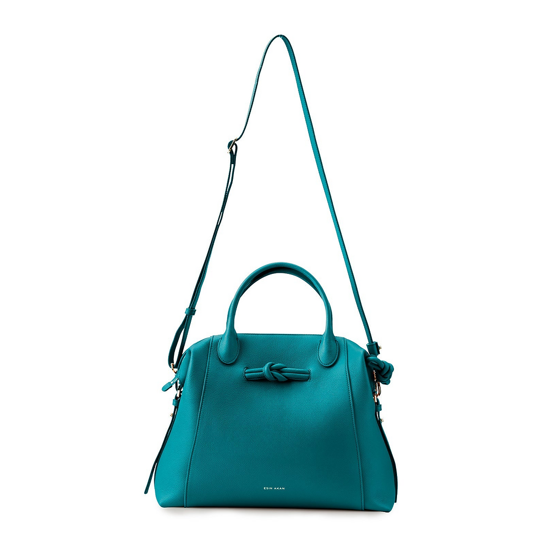 Wimbledon Leather Laptop Backpack - Teal