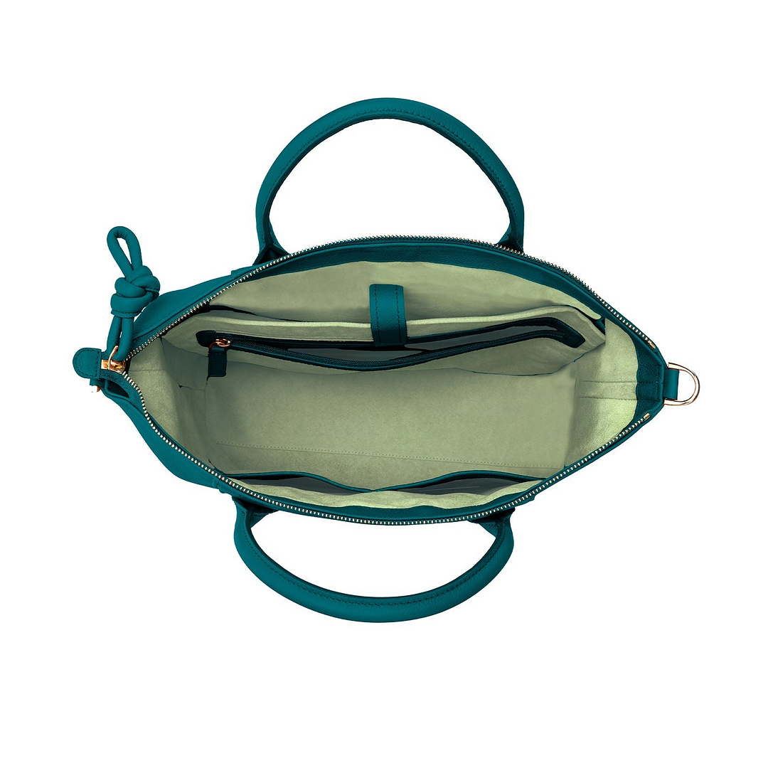 Wimbledon Leather Laptop Backpack - Teal
