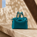 Wimbledon Leather Laptop Backpack - Teal