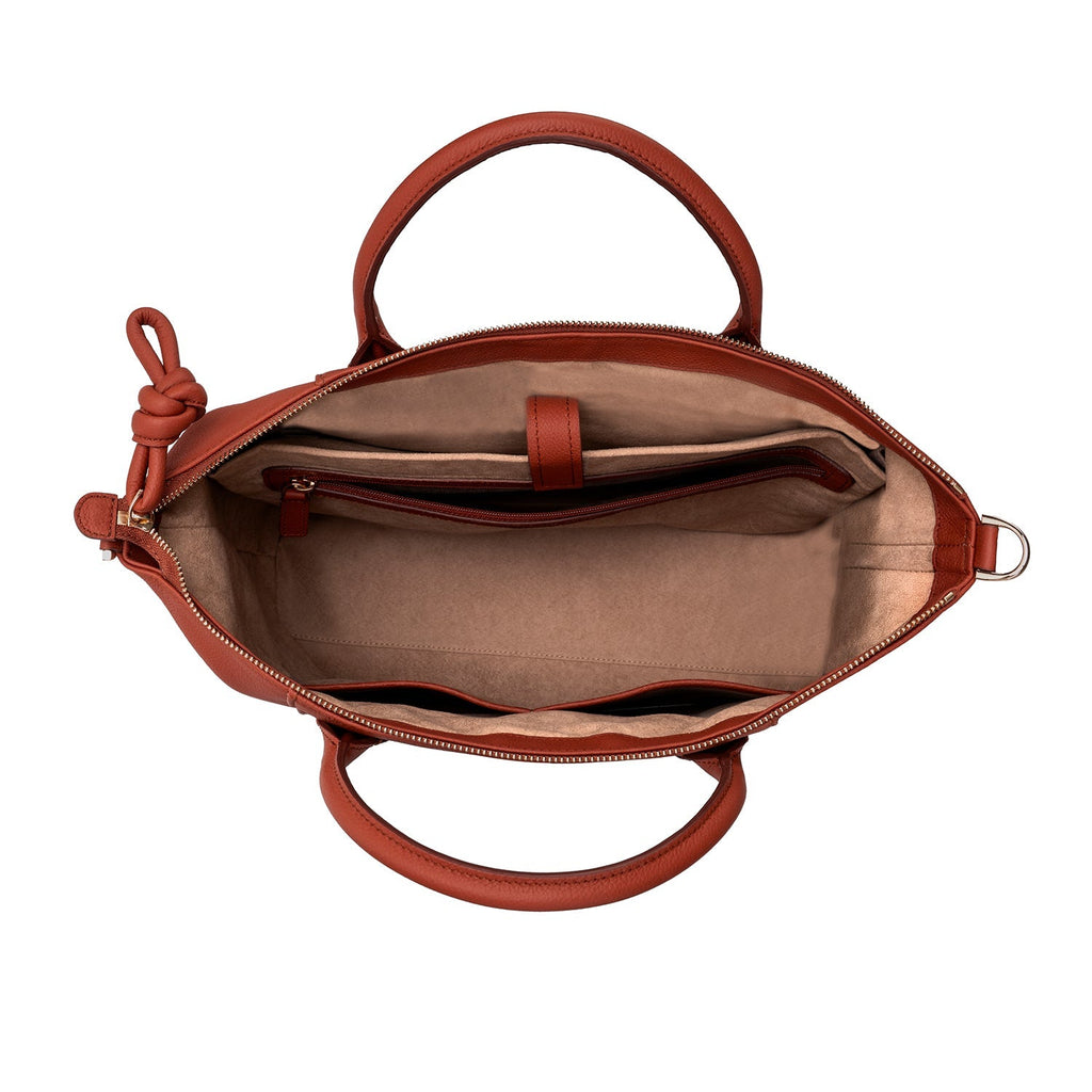 Wimbledon Leather Laptop Backpack - Cherry Red