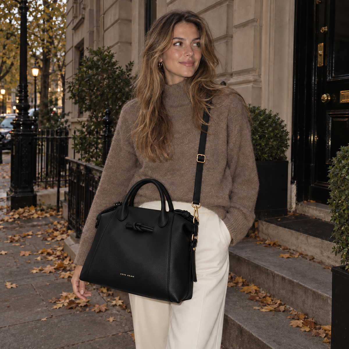 Wimbledon Leather Laptop Backpack - Black