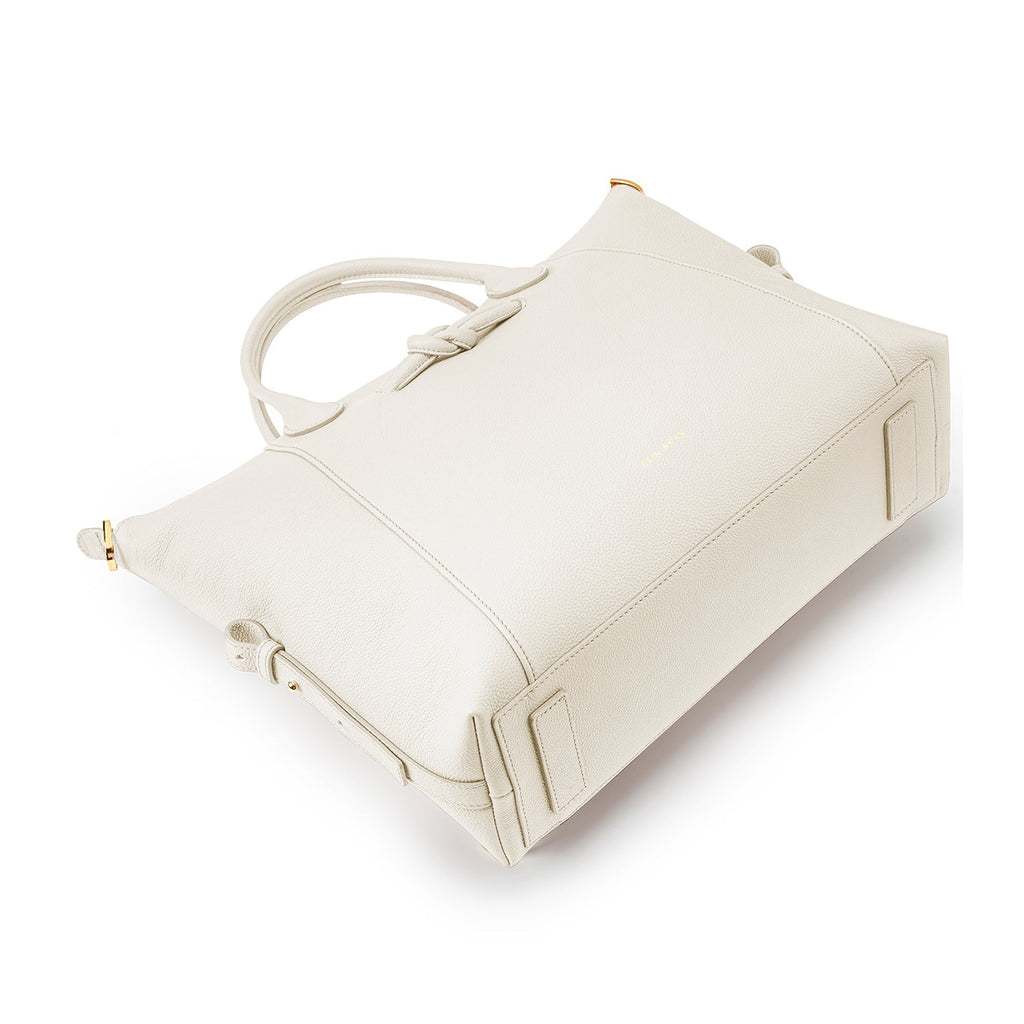 Wimbledon Leather Laptop Backpack - White