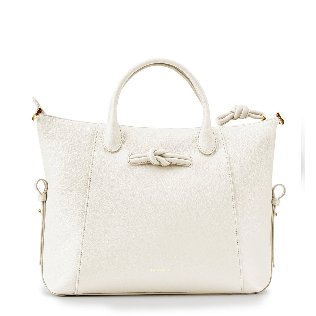 Wimbledon Leather Laptop Backpack - White