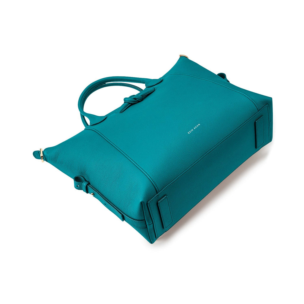 Wimbledon Leather Laptop Backpack - Teal
