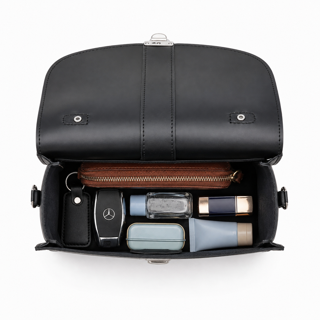 Olympia Handmade Leather Bag - Black