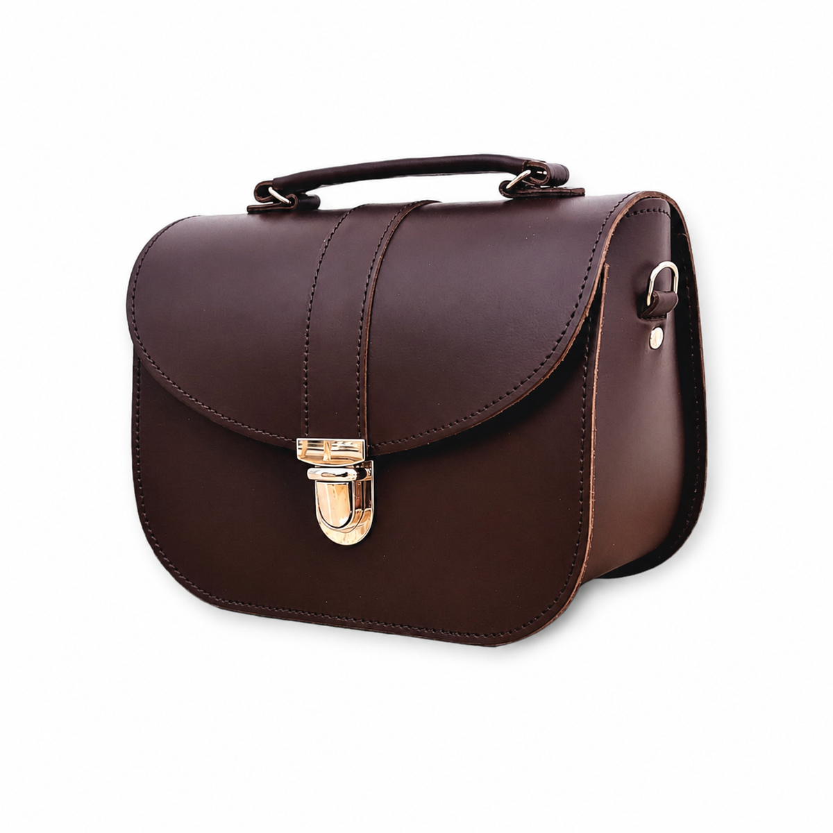 Olympia Handmade Leather Bag - Dark Brown
