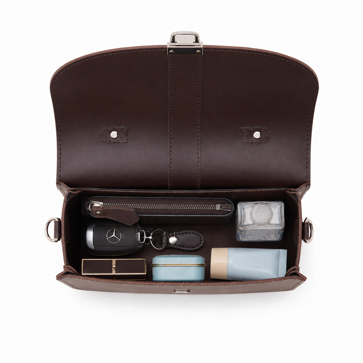 Olympia Handmade Leather Bag - Dark Brown