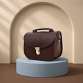 Olympia Handmade Leather Bag - Dark Brown