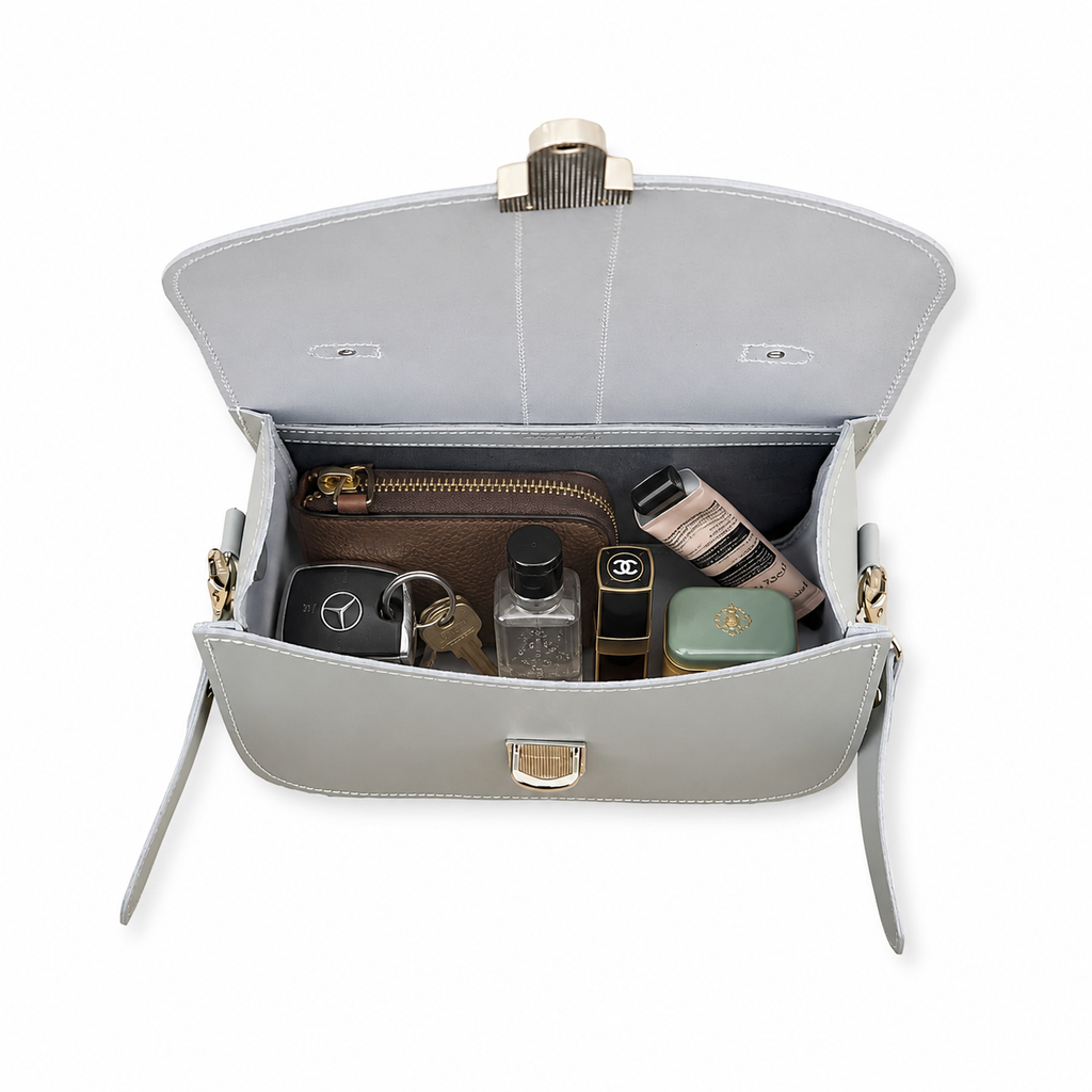 Olympia Handmade Leather Bag - Ghost Grey