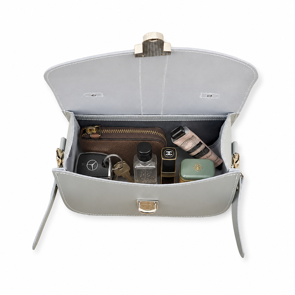 Olympia Handmade Leather Bag - Ghost Grey