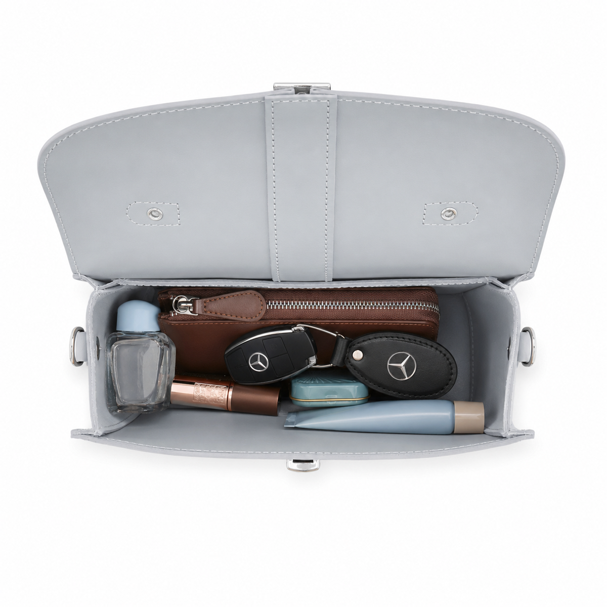 Olympia Handmade Leather Bag - Ghost Grey