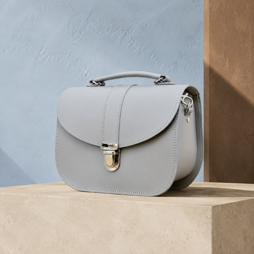 Olympia Handmade Leather Bag - Ghost Grey