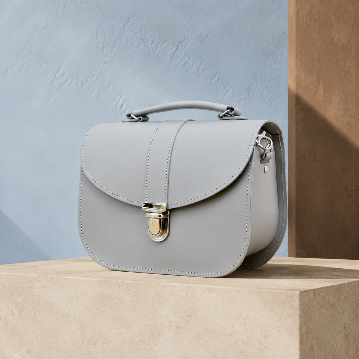 Olympia Handmade Leather Bag - Ghost Grey