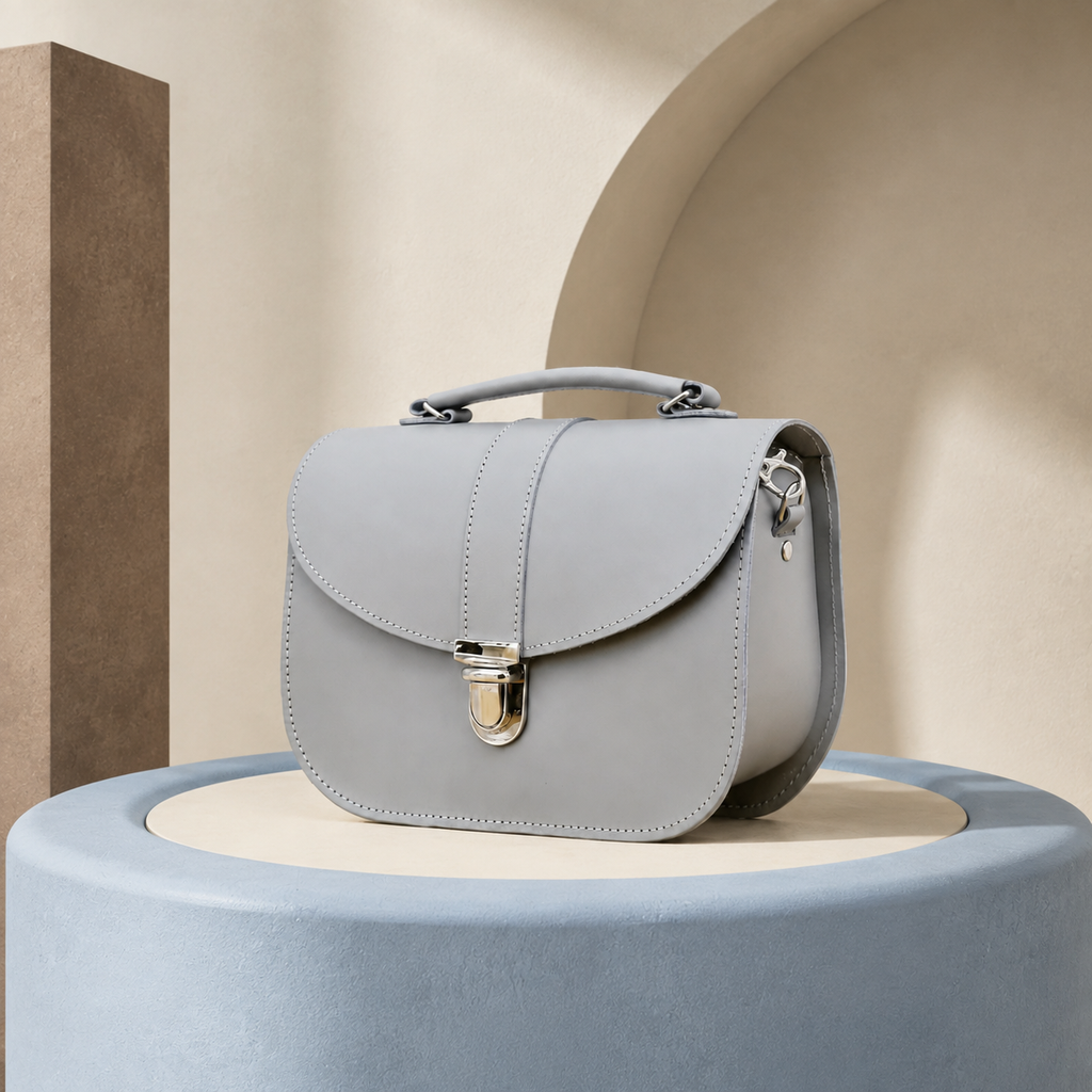 Olympia Handmade Leather Bag - Ghost Grey