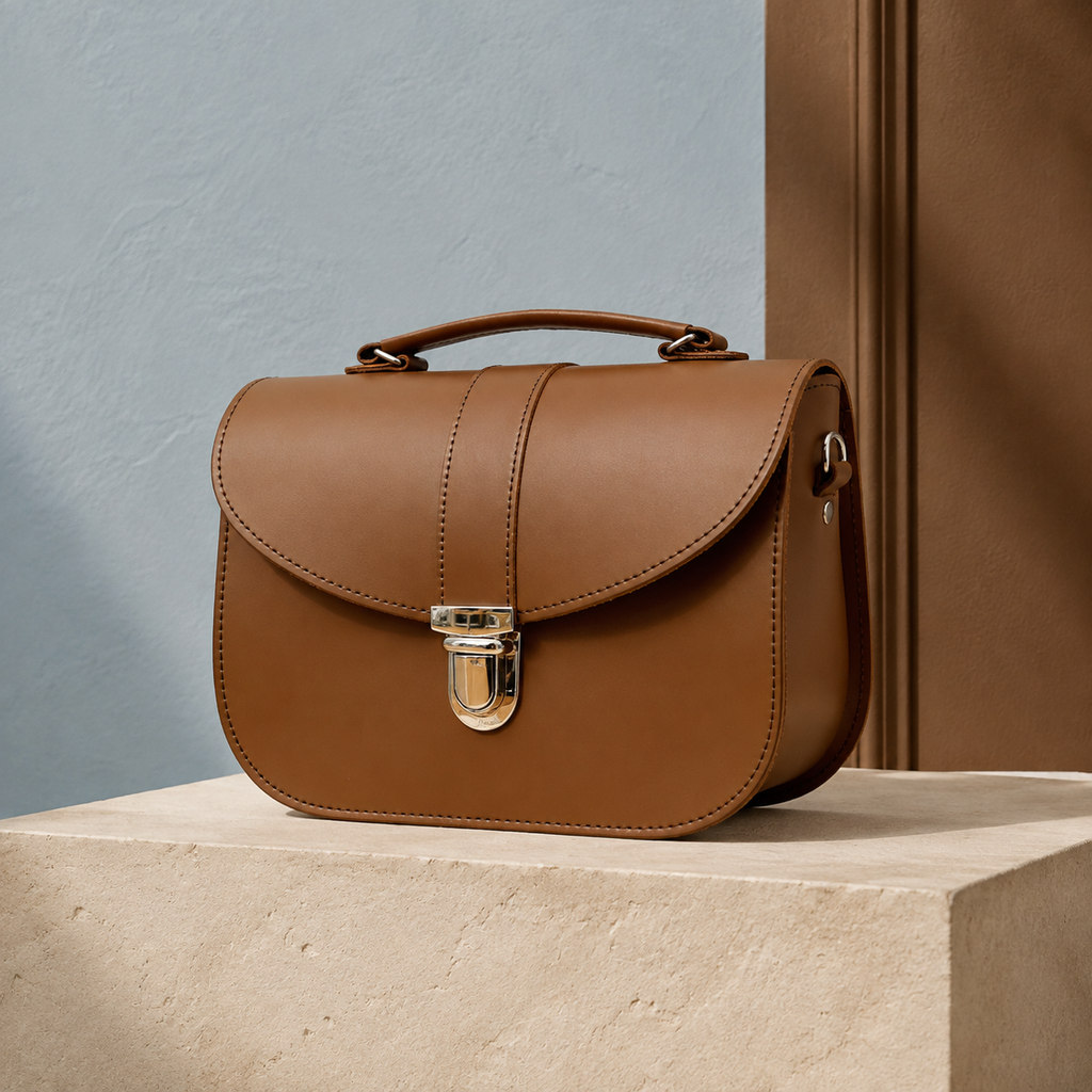 Olympia Handmade Leather Bag - Chestnut