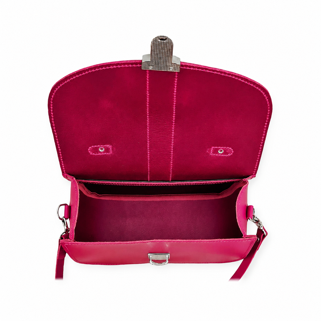 Olympia Handmade Leather Bag - Magenta