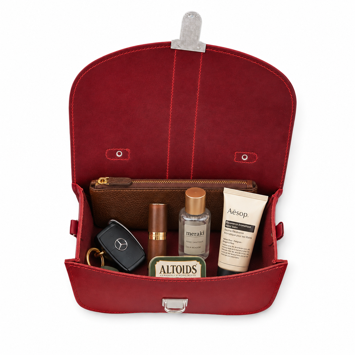 Olympia Handmade Leather Bag - Magenta