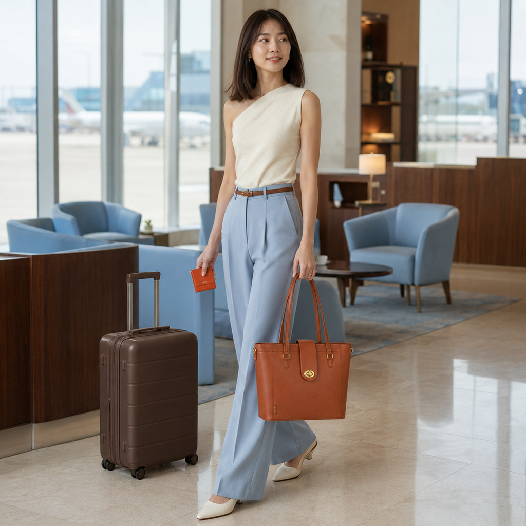 Leather Mini Twist Lock - Tan