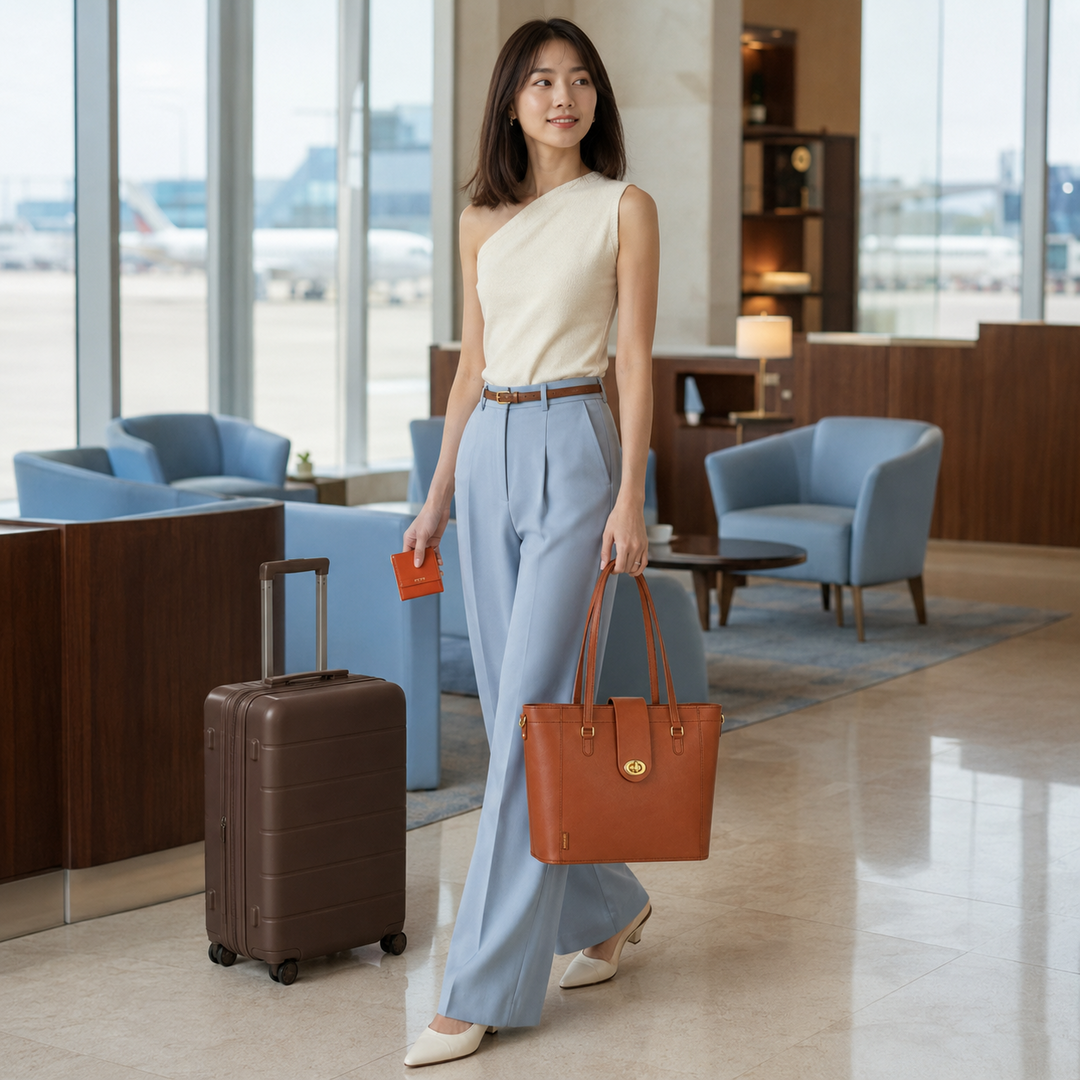 Leather Mini Twist Lock - Tan
