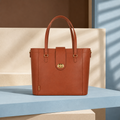Leather Mini Twist Lock - Tan