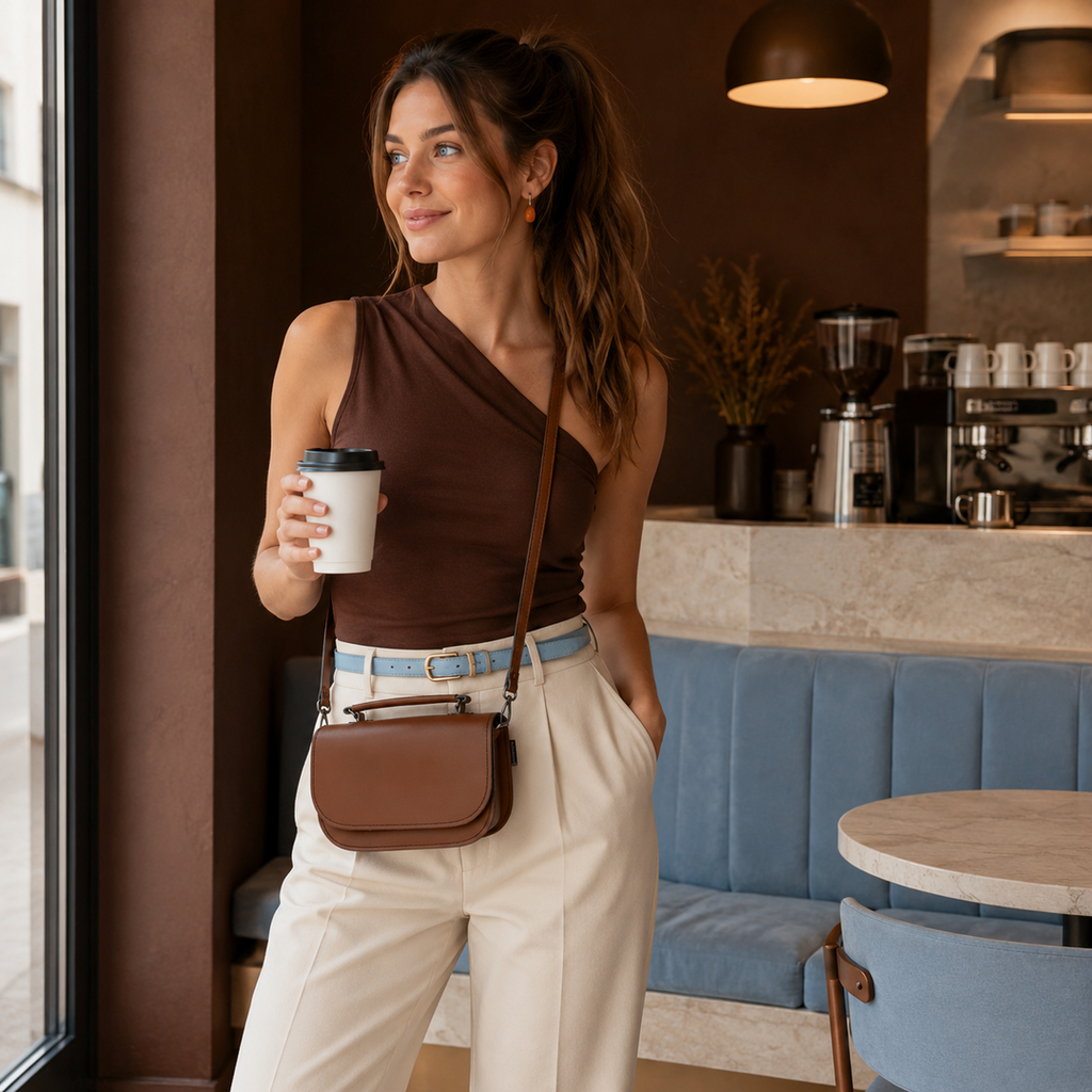 Aura Handmade Leather Bag - Chestnut