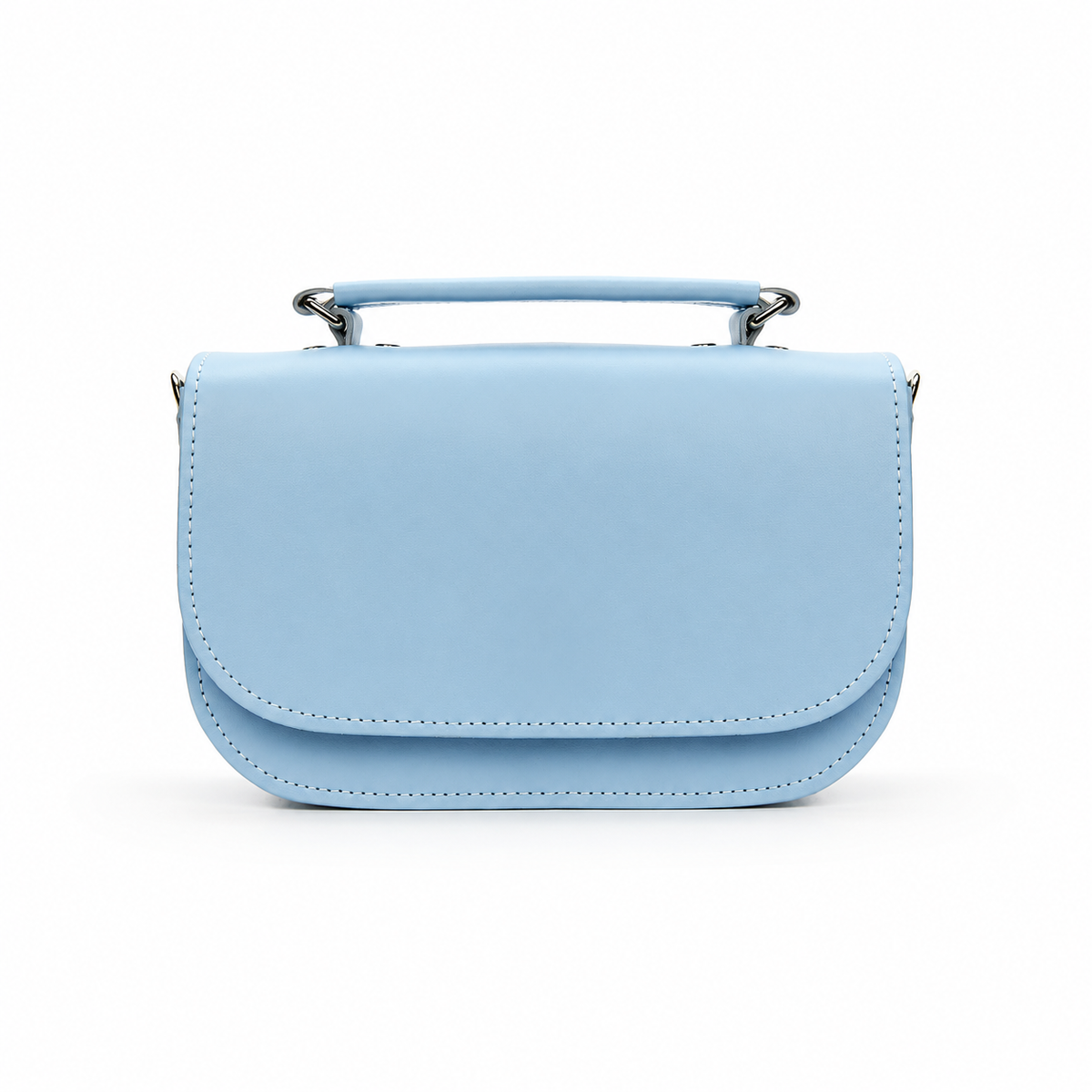 Aura Handmade Leather Crossbody & Clutch Bag - Powder Blue