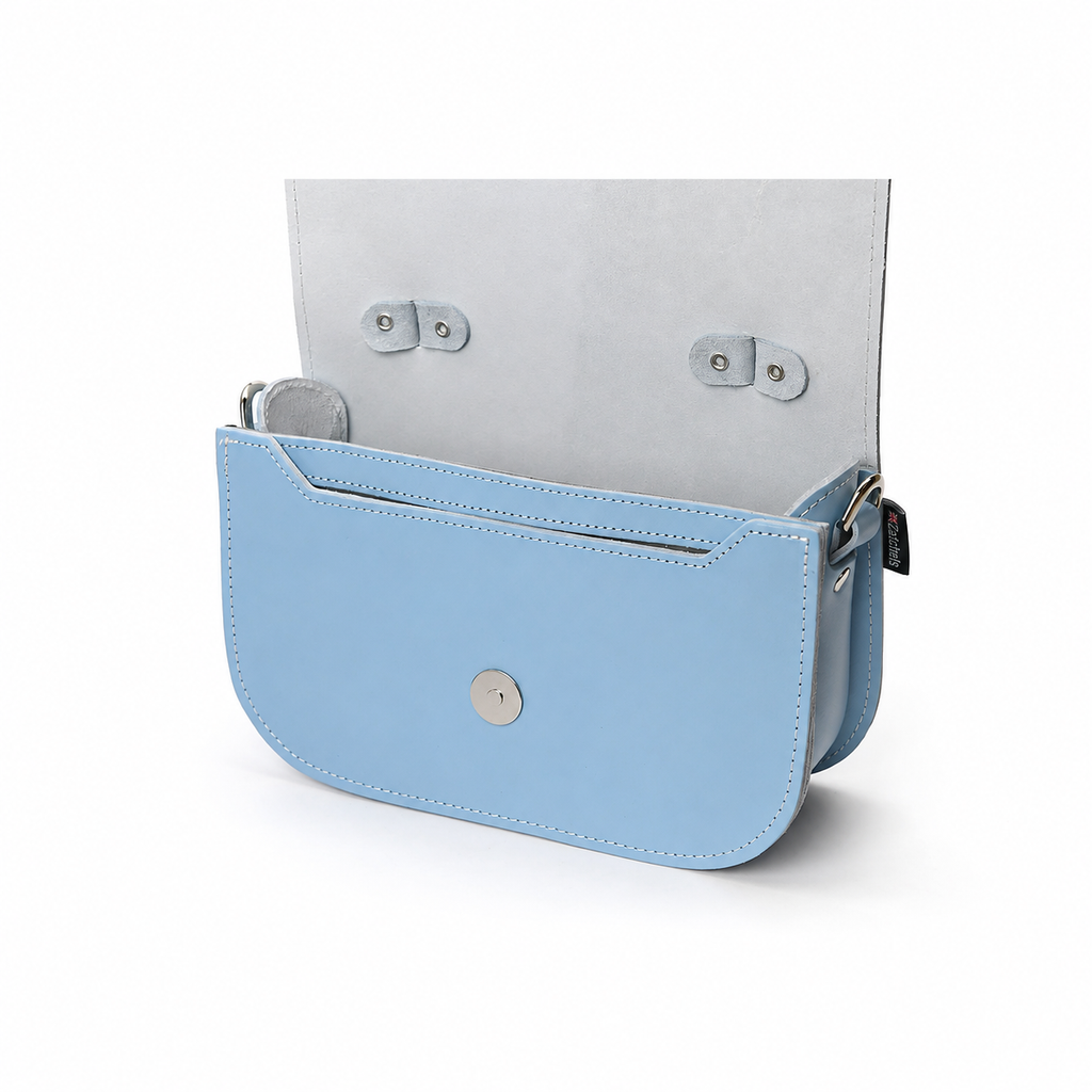 Aura Handmade Leather Crossbody & Clutch Bag - Powder Blue