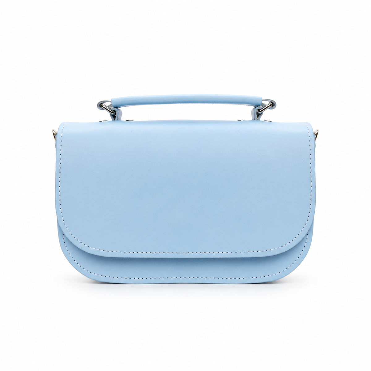 Aura Handmade Leather Crossbody & Clutch Bag - Powder Blue