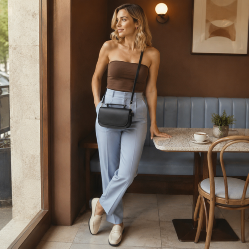 Aura Handmade Leather Bag - Black