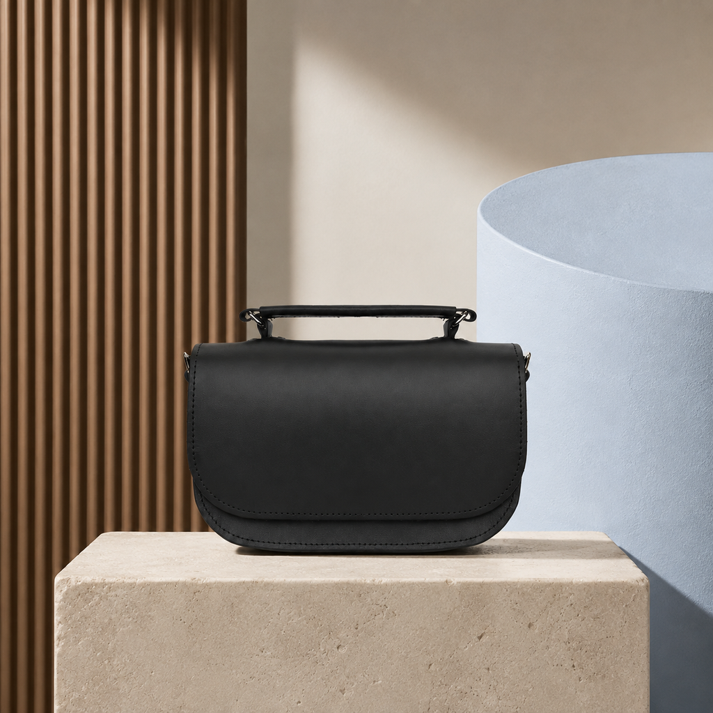 Aura Handmade Leather Bag - Black